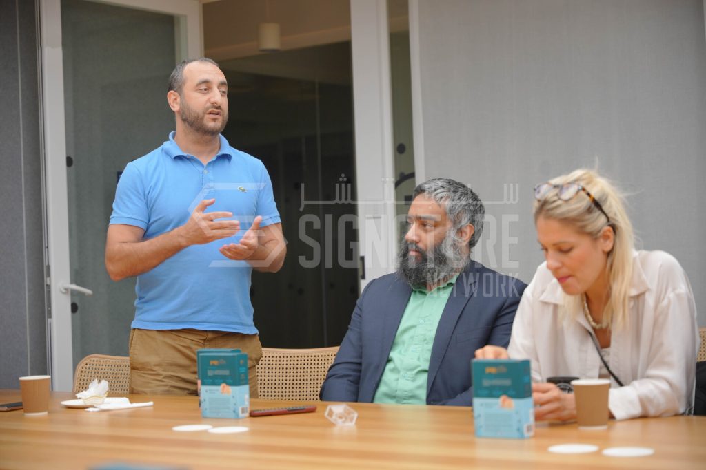 Meeting with participants discussing ideas