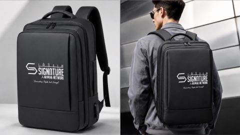 Black Signature Network customized backpack